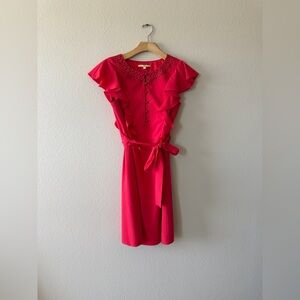 Gianni Bini Red Ruffle Midi Dress